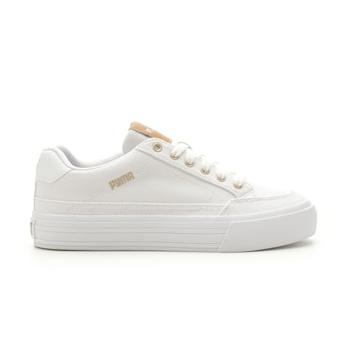 PUMA Women's Court Classic Vulc, First Class White Gold, 5.5
