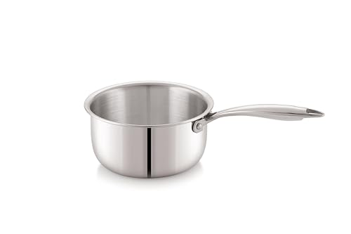 Image of Anjali Tattva Triply Stainless Steel Sauce Pan- 1500ml with SS Lid Heavy-Duty Triply Base Induction & Gas Compatible Even Heat Distribution-TVTSPL16