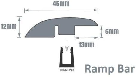 Solid Laminate/Wood Flooring MDF Threshold Strip Ramp Edge 16 Modern Oak Colours (0.9m, Chicago Oak)