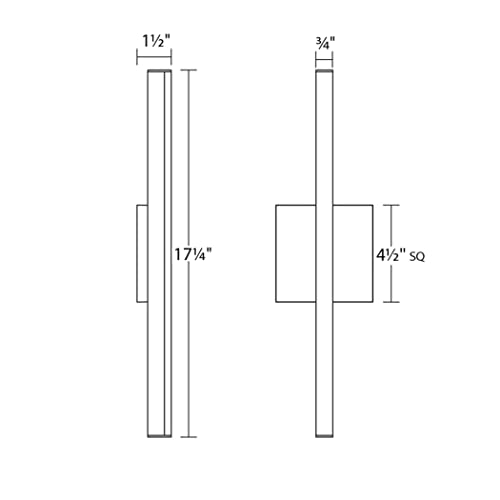 Image of Sonneman Modern Lighting 2769.03 Stix 1-Light LED Linear Vanity, Wall or Ceiling Lighting Fixture for Bathroom or Bedroom, Installs Horizontal or Vertical - 3000K - 18 inch - Satin White