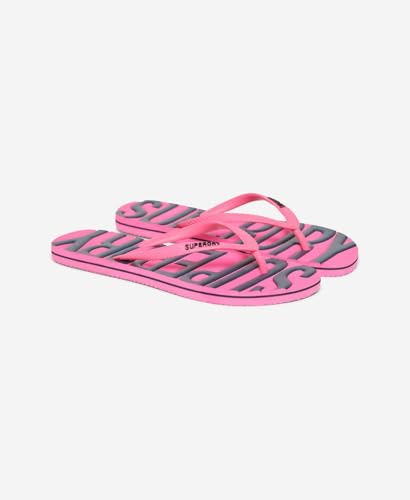 Superdry Tongs vintage végétaliennes pour femme, rose fluo, 36 EU