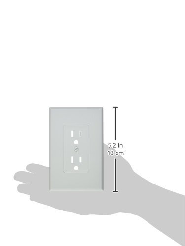 Taymac Mw2500W Single-Gang Wallplate Non-Metallic Decorator Cover One Grounded Duplex, White Smooth(Pack Of 5) #TOP6