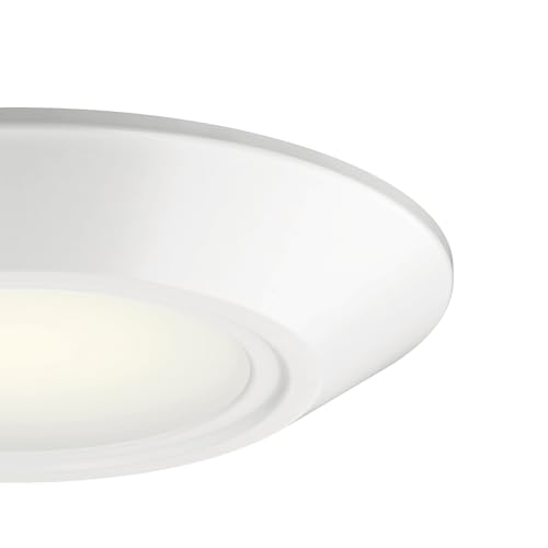 Kichler Horizon LED Downlight in White, 6.4" Flush Mount Interior Dimmable Light, 3000K, Wet Rated Integrated LED, (6.4" W x 1.3" H), 43873WHLED30, White by Kichler - Used condition - Image 4