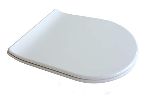 ADOB Slim Line Design WC Sitz Klobrille Klodeckel Toilettendeckel, Absenkautomatik/Softclose, zur Reinigung abnehmbar, 57002