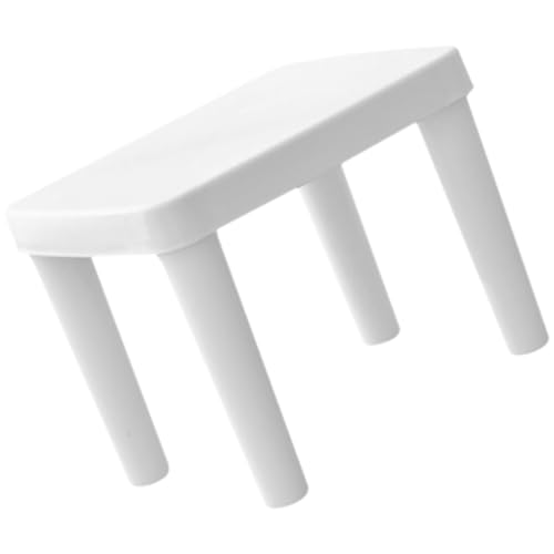 POPETPOP Tabouret de Salle de Bain Blanc Antidérapant en Plastique Triangle Stable pour Garçon et Filles et Tout-Petits, Salle de Bain