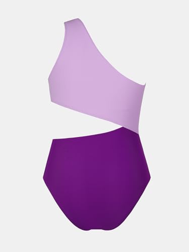 Image of CUPSHE Women One Piece Swimsuit One Shoulder Bathing Suit Cutout Monokini | Removable Soft Cups, Color Block, Classic Bum Coverage, Swim Suit For Beach Vacation Cruise Pool Party