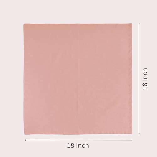 Image of FINGERCRAFT Table Napkins 18x18 Inches Set of 6 Cotton Linen Blend Fabric Dinner Cloth Napkins Washable and Reusable, Good Absorbency for Home, Parties, Hotels (Blush Pink)