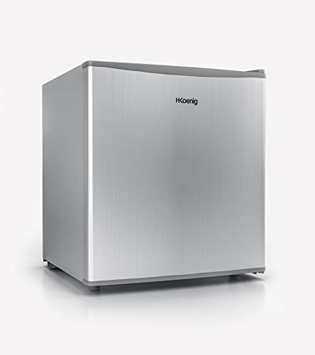 H.KOENIG Mini Réfrigérateur Frigo à froid statique 46L FGX490 pose libre Gris, Classe énergétique E, Petite taille compacte 51cm, Silencieux, Glaçons 4L, Thermostat réglable, Porte réversible