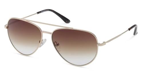 Harley-Davidson Women's Metal Pilot Sunglasses, Shiny Pale Gold Frames