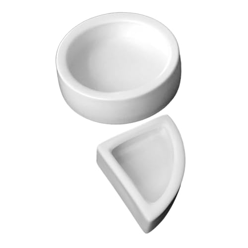 ROMISBABA 2個防逃逸爬虫類フードボウル セラミック製 ミニトカゲ カメ用餌皿 水入れ 便利な 餌 水を安定供給