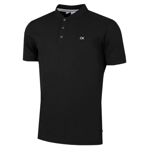 Calvin Klein Mens Blade Collar Polo Shirt - Black - XXL