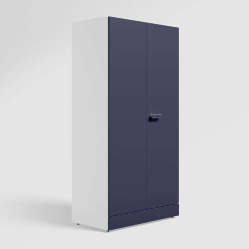 Image of Interio by Godrej Almirah Auraline Men Premium 2-Door Steel Almirah, Cupboard for Clothes (Textured Navy Blue), 1-Year Warranty, 2 Shelves, 1 Locker, 2 Drawers