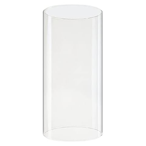 CYS EXCEL D-3" H-6" Glass Open Ended Hurricane Candleholder Bottomless Cylinder Sleeve Clear Chimney Shade Tube Cover, 1 Piece Cover