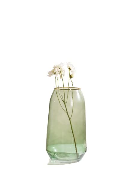 Image of Nestasia Green Clear Glass Flower Vase