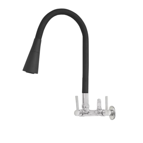 Torneira Parede Cozinha Bica Cone Preta/Vermelha Saída Filtro e Purificador (Preto)