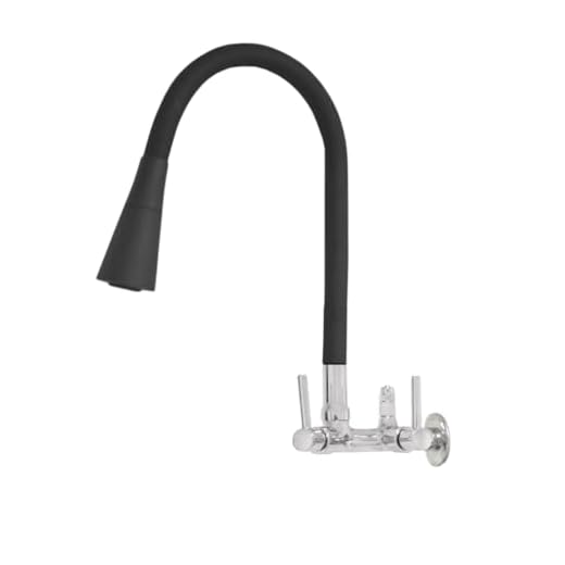 Torneira Parede Cozinha Bica Cone Preta/Vermelha Saída Filtro e Purificador (Preto)