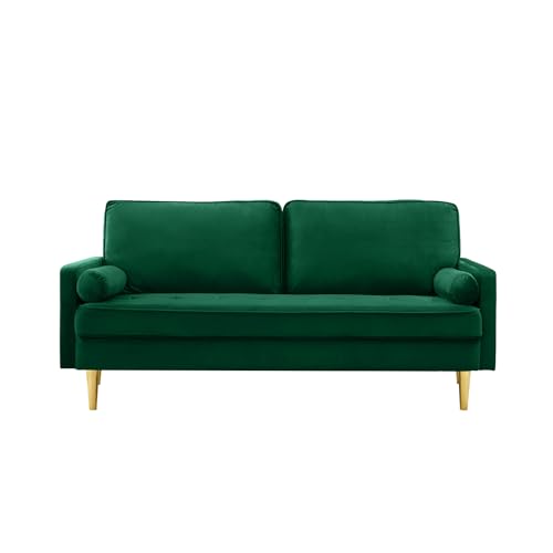 GPCRAC 67'' Velvet Sofa Bed, Modern Loveseat with Gold Metal