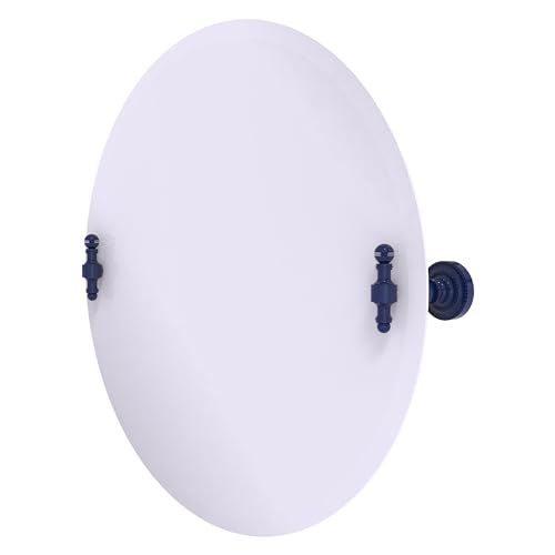 Image of Allied Brass RD-90-MBL Frameless Round Tilt Mirror with Beveled Edge, Mediterranean Blue