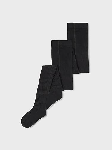 NAME IT Unisex Kinder Nknpantybukser Rib 2p Noos Strumpfhose, Schwarz, 134-140 EU