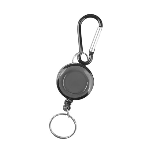 VTIDOBE Soporte retráctil para insignias de alambre de acero, hebillas de cuerda de alambre, llavero de mosquetón para exteriores