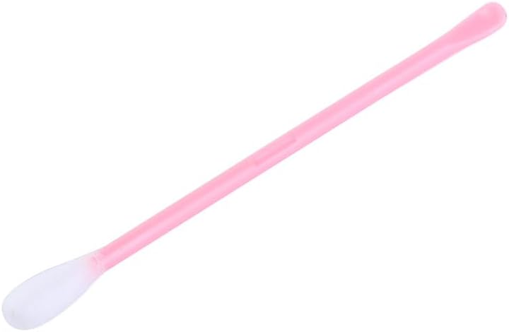 Vctitil Disposable Cotton Swabs Double-Headed with Ear Spoons Plastic Curette Ear Pick Cleaner Nail Art Sticks Cotton Pads(Pink)