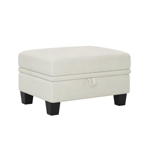 Belffin Standard Ottoman with Storage for Modular Sectional Couch. Beige. Beige Ottoman Module