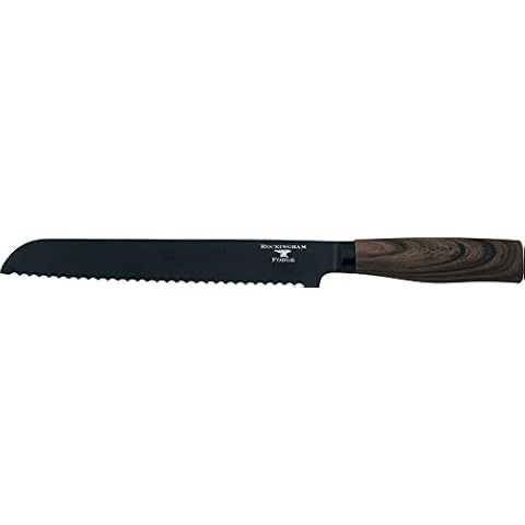 Rockingham Forge Forester Series 8” Brotmesser mit Wellenschliff - Klinge aus Edelstahl mit einer Schwarzoxid Beschichtung, ergonomischer Griff aus Holz Cover
