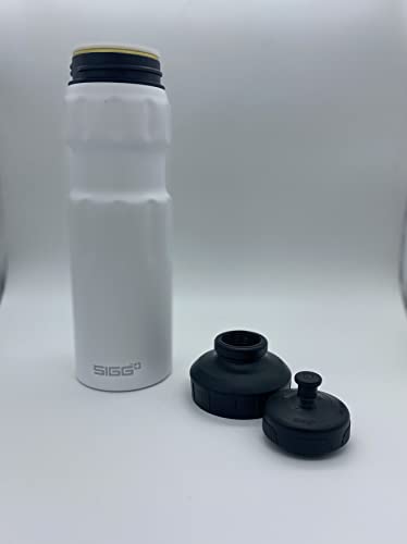 Sigg - Aluminum Sports Water Bottle White - With 3 Stages Sports Cap - Leakproof - Lightweight - Bpa Free - 25 Oz #TOP3