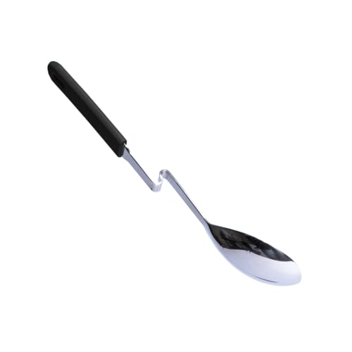 Souper Cubes + Lori Greiner No Mess Stainless Steel Cooking Spoon with Silicone Handle - Stainless Steel Serving Spoon No Mess Design Hooks on Side of Any Pot - Charcoal - Image 3