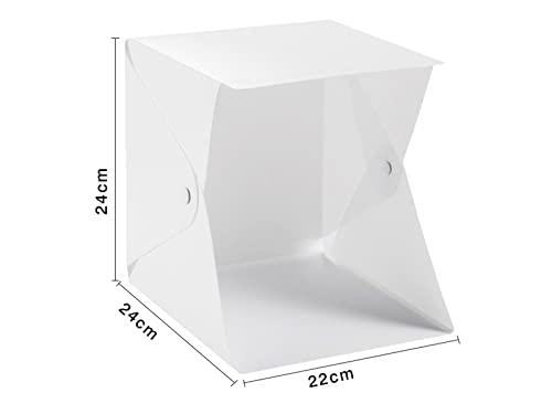 Mini Estúdio Fotográfico Dobrável Portátil USB com LED e Fundos para Fotos de Produtos