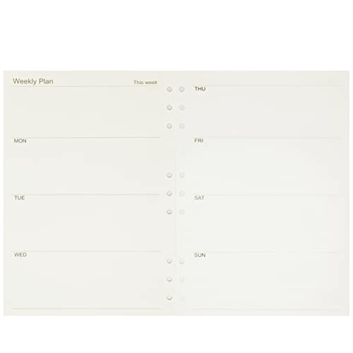 Image of Zelten Loose Leaf Punched Paper Refills Paper for 6 Hole Binder Personal Organizer Diary Notebook Refillable Planner (Weekly Planner,B5 /9 Hole)