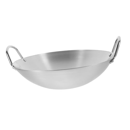 Wok de acero inoxidable PRETYZOOM 32 cm con doble mango