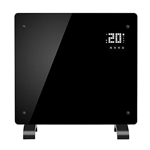Devola Wifi Enabled Smart Electric Glass Panel Heater 1000W | Alexa Heating  Control, Open Window Detection, Wall Mounted u0026 Free Standing Low Energy  Heaters with Timer | Lot 20, DVPW1000B (Black) :