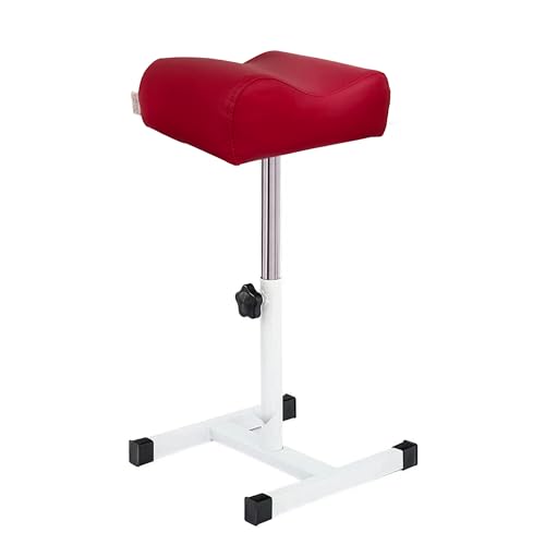 QUEESALN Pedicure Stand Stool Footrest Stand Adjustable Height Technician SPA Beauty Stand Stool with Non-Slip SPA Salon Home Equipment (Red)