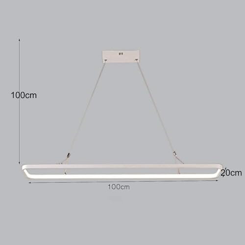 Lustre rectangulaire pour bureau réglable télécommande suspension LED plafonnier A++ - 6