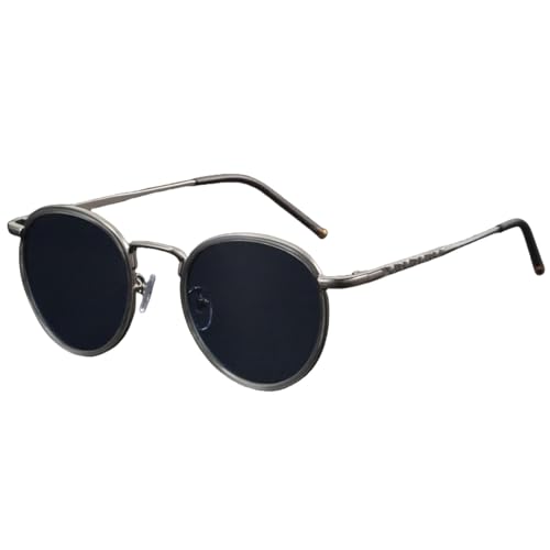 Lunettes de soleil rétro polarisées rondes style vintage pour terrasses et conduite