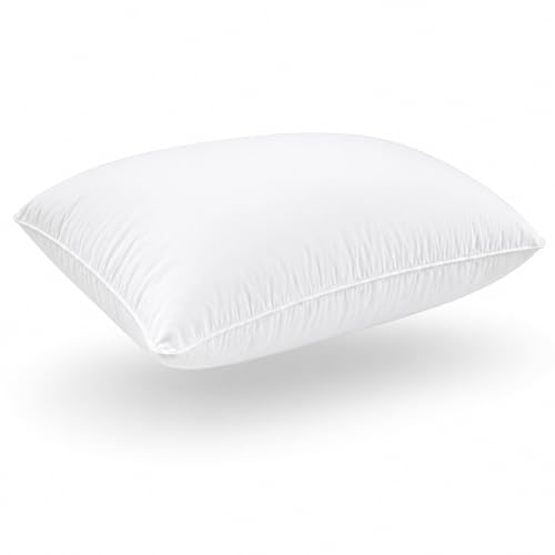 East Coast Bedding European Pure Down Pillow, 800 Fill Power, 400 Thread Count Cotton Sateen Shell, King Medium