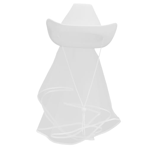 Chapeau de cowgirl confortable blanc avec voile contre les coiffures gâchées