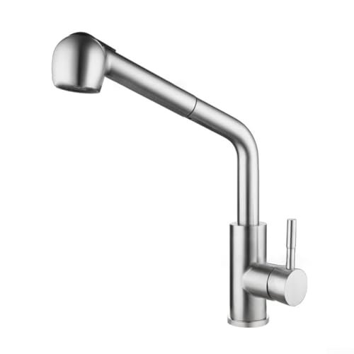 Grifo de cocina giratorio, 360° de una sola palanca, grifo mezclador para fregadero de cocina con rociador extraíble