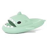 welltree Shark Slides for Women and Men Novelty Pillow Slippers Open Toe Shark Sandals Cushioned Clo