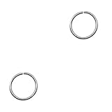 2 aros nariz muy pequeños iguales, muy finos sin cierre, plata de ley 925, 6mm diámetro interior, 0,6mm grosor.