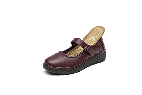 Image of VJH confort Women s Mary Jane Flats, Breathable Comfort Round Toe Low Heel Slip-on Light Weight Walking Shoes