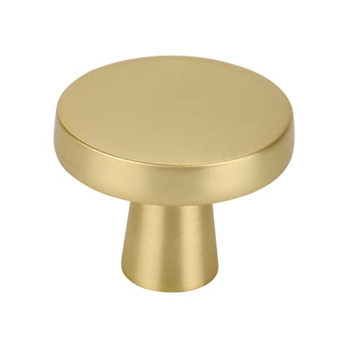 OYX Gold Cabinet Knobs 6PACK Brushed Brass Cabinet Knobs Round Knobs Gold Drawer Knobs for Cabinet and Dresser Drawers Gold Cabinet Hardware for Kitchen Cabinet Knobs Gold