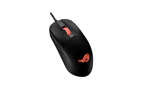 ASUS ROG Strix Impact III - Beidhändige Gaming-Maus, leicht, 12000 DPI, 5 programmierbare Tasten, austauschbare Schalter, Paracord-Kabel, Gaming-Maus für FPS, Schwarz