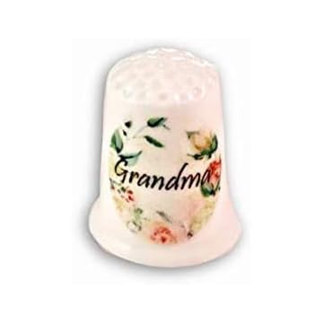 Handmade Grandma Collectible Thimble with Roses
