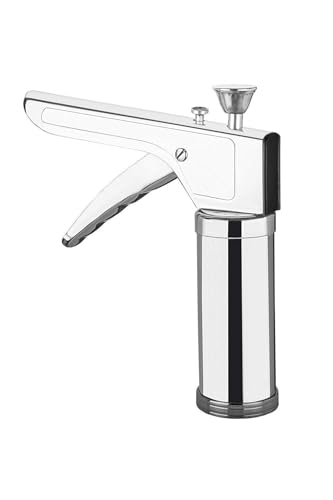 Image of Stainless Steel Kitchen Press with Different Types of Jalies, Murukku Maker /Bhujiya Maker /Noodles /Cookies /Namkeen /Chakali Maker /Sev Maker /Farsan Maker /Gathiya Maker
