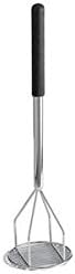 Tablecraft S/S 19" Round Face Masher with Black Textured Handle