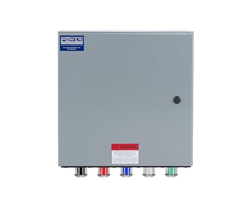 Power Assemblies Camlock Connection Box, 400 Amp, 120/208V, 3 Phase, 4 Wire, NEMA 4/12 with Camlock Series 16 Female Outputs, Double Set Screw Wall-Mount Power Distribution Box, BLK/RED/BLU/WHT/GRN