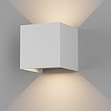 K-Bright Aplique de Pared LED,7W Blanco Cálido,Haz de luz ajustable,Pared Lámpara de Aluminio LED La Iluminación de Dormitorio, Studio, Hogar Decoración, Porche,carcasa gris claro Lámpara de pared