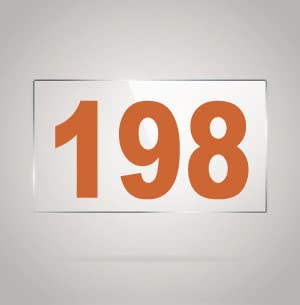 Numberplate 198 Room, Hotel, Hospital, Lodge,Apartment, Flat,Door No,College, Library, Rack Numbers Warehouse,Acrylic White Board Fixed with Brown Color PVC Waterproof Sticker-image-36